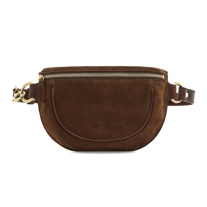 Suede Leather Trim Convertible Adjustable Strap Belt Bag