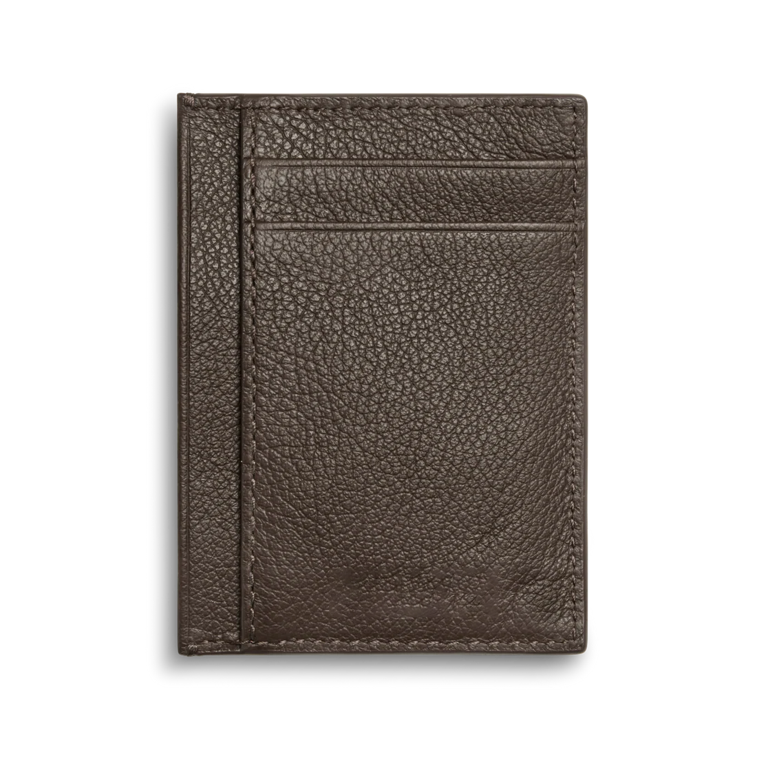 Pebbled Semi-Aniline Leather Slim ID Window Card Holder Wallet