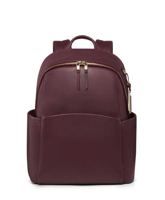 Multi-Pocket Leather Large Travel Laptop Backpack