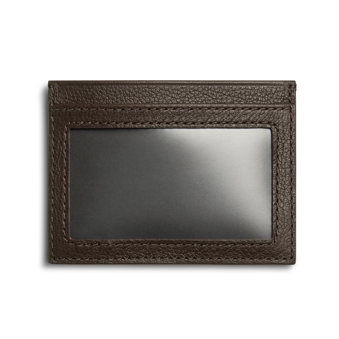 Pebbled Semi-Aniline Leather Slim ID Window Card Holder Wallet