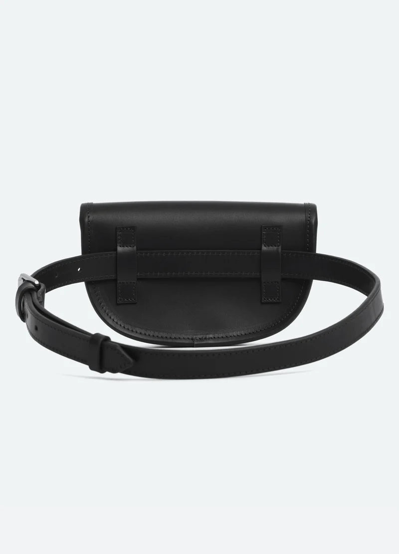 Suede Leather Trim Convertible Adjustable Strap Belt Bag