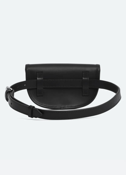 Suede Leather Trim Convertible Adjustable Strap Belt Bag