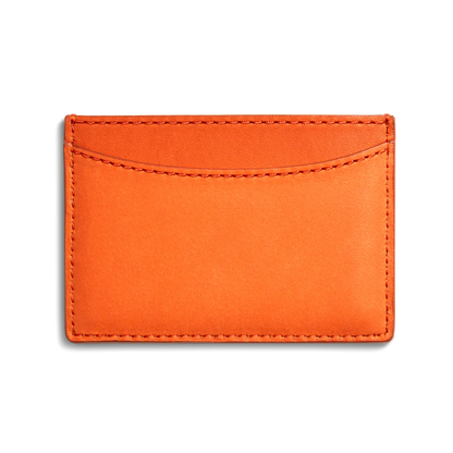 Natural Grain Leather Minimalist 3 Pocket Card Case Wallet