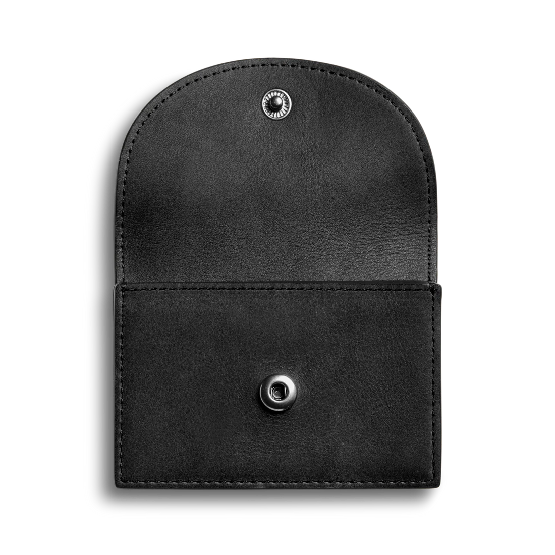 Natural Leather Curved Flap Accordion Snap Card Holder Wallet