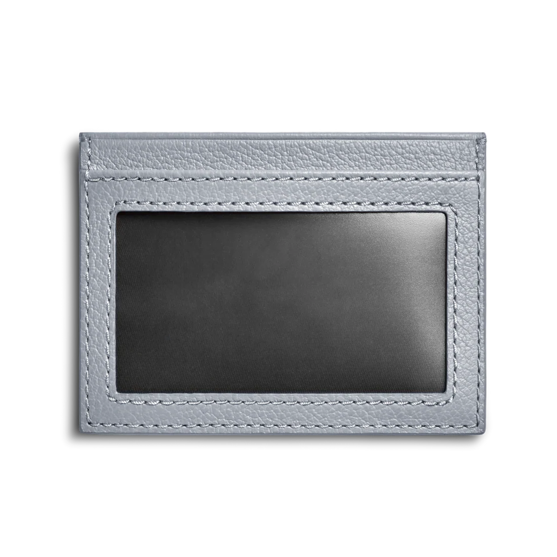 Pebbled Semi-Aniline Leather Slim ID Window Card Holder Wallet