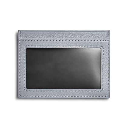 Pebbled Semi-Aniline Leather Slim ID Window Card Holder Wallet