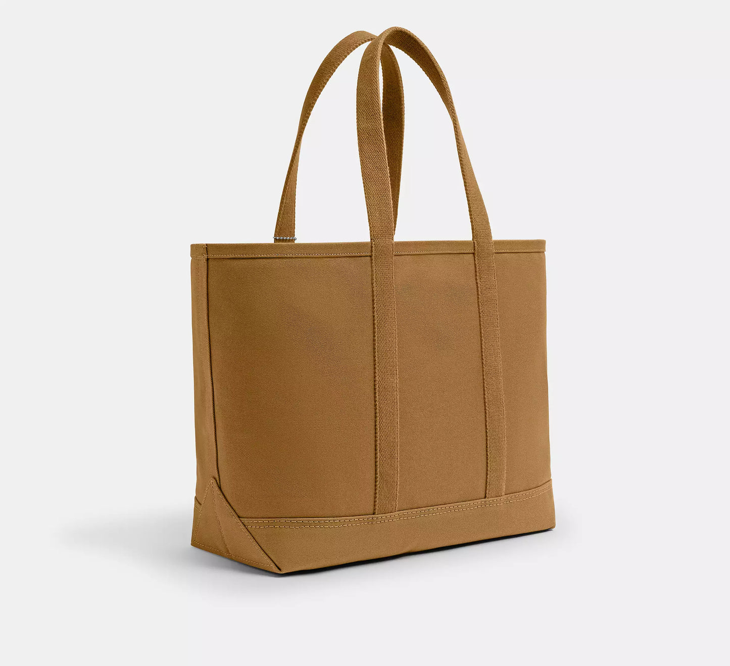 Leather Trim Large Utility Canvas Bag Open Top Canvas Tote