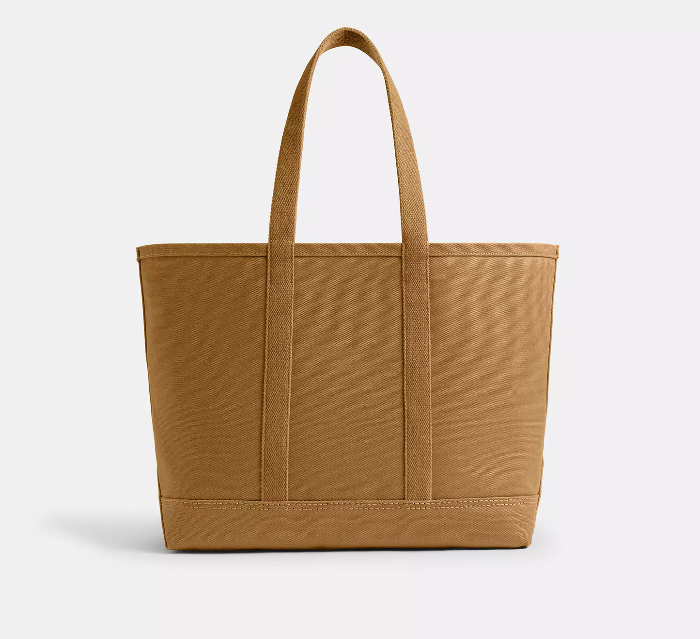 Leather Trim Large Utility Canvas Bag Open Top Canvas Tote
