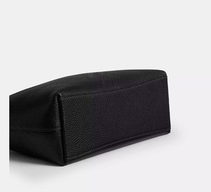 Soft Pebble Leather Convertible Bucket Shoulder Bag With Dual Detachable Straps