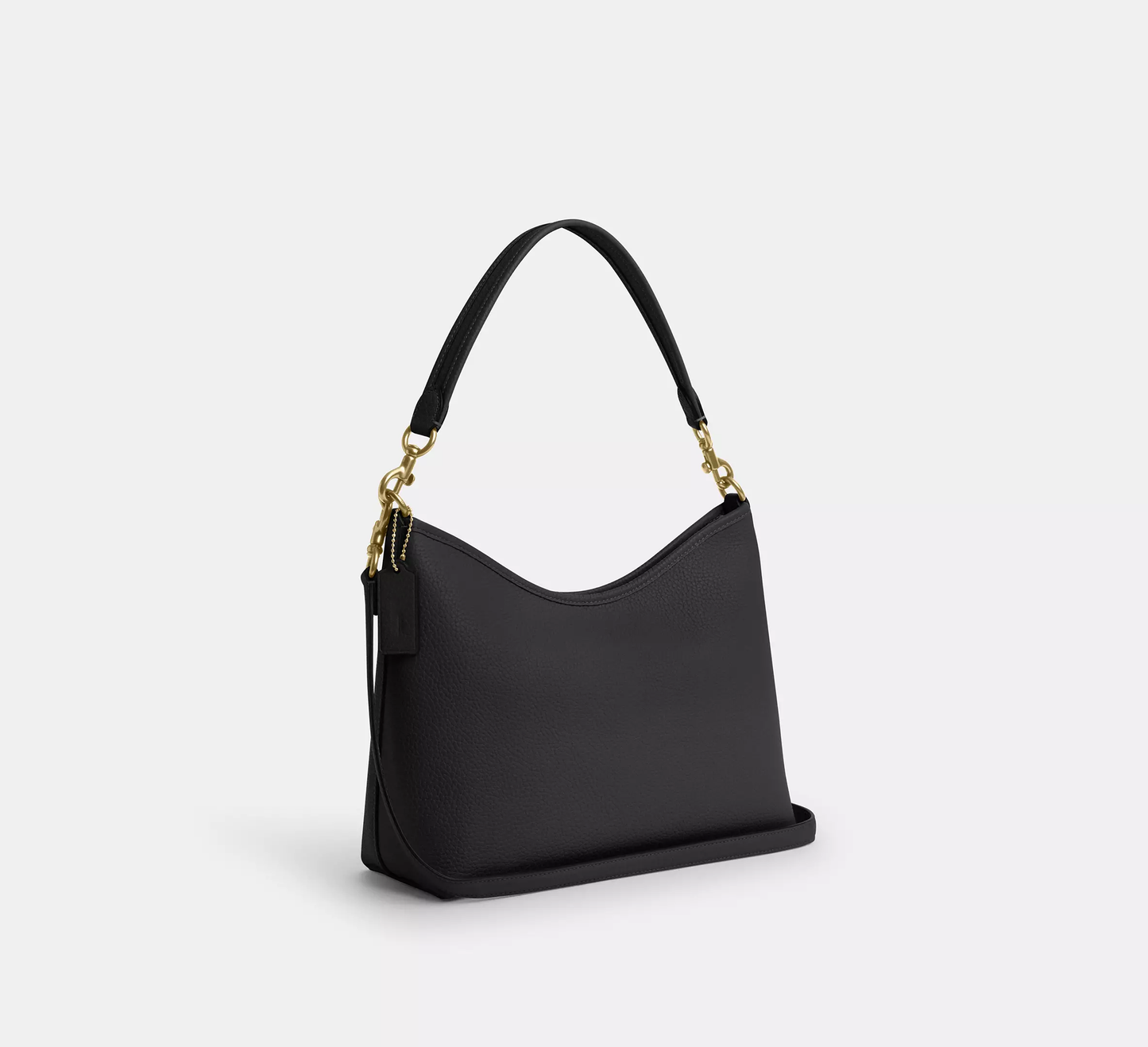 Soft Pebble Leather Convertible Bucket Shoulder Bag With Dual Detachable Straps