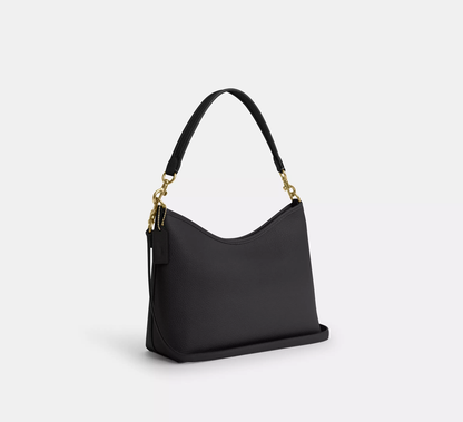 Soft Pebble Leather Convertible Bucket Shoulder Bag With Dual Detachable Straps