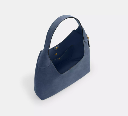 Suede & Grain Leather Oversized Slouchy Bucket Shoulder Bag