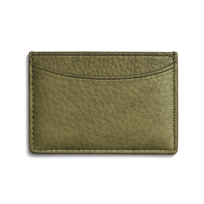 Natural Grain Leather Minimalist 3 Pocket Card Case Wallet