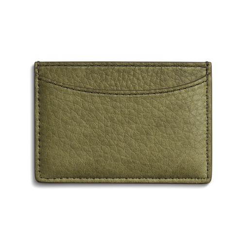 Natural Grain Leather Minimalist 3 Pocket Card Case Wallet