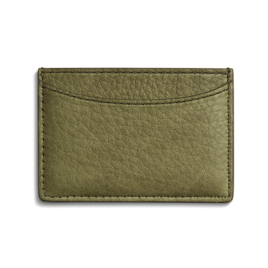 Natural Grain Leather Minimalist 3 Pocket Card Case Wallet