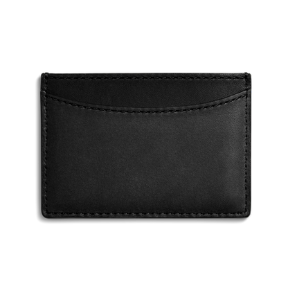 Natural Grain Leather Minimalist 3 Pocket Card Case Wallet